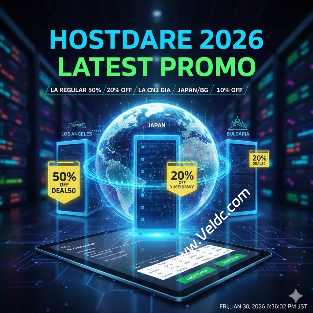 HostDare:最新促销上线,洛杉矶常规线路7.5 折年付$19.49起,洛杉矶CN2 GIA/日本/保加利亚VPS九折-国外主机测评